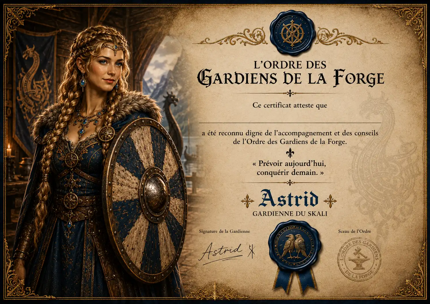 Certificat d’Astrid, gardienne de Boutique Viking à Lieuron